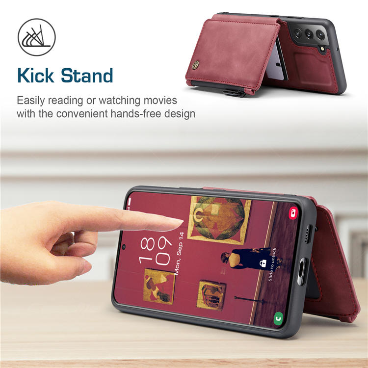 CaseMe Samsung Galaxy S22 Plus Wallet RFID Blocking Case Red