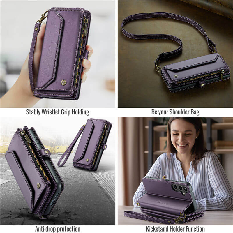 CaseMe Samsung Galaxy S23 FE Wallet RFID Blocking Crossbody Phone Case