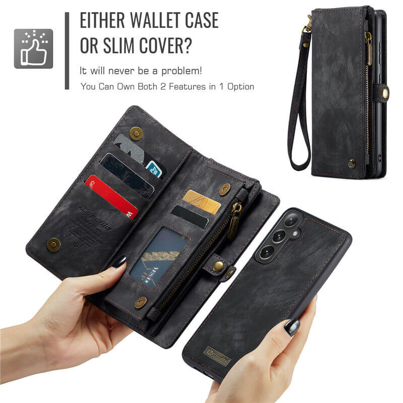 CaseMe Samsung Galaxy S24 FE Wallet Case with Wrist Strap