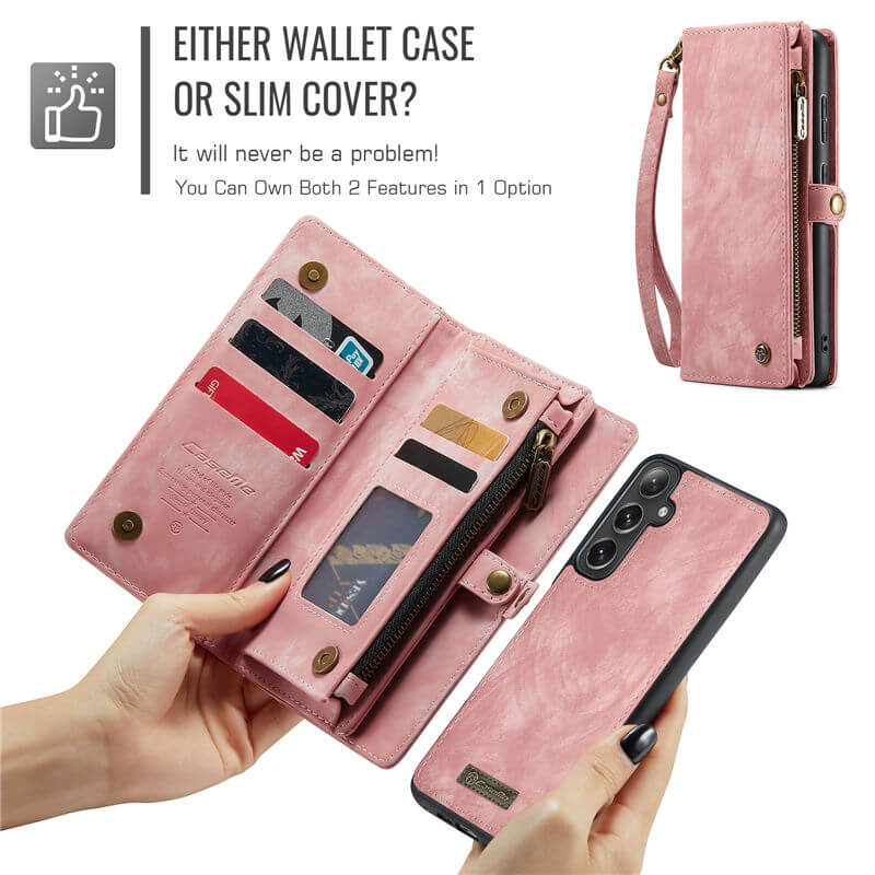 CaseMe Samsung Galaxy S24 FE Wallet Case with Wrist Strap