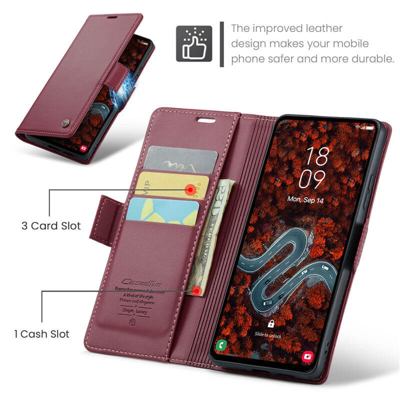 CaseMe Samsung Galaxy S24 FE Wallet RFID Blocking Case