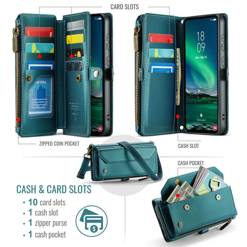 CaseMe Samsung Galaxy S24 FE Wallet RFID Blocking Case