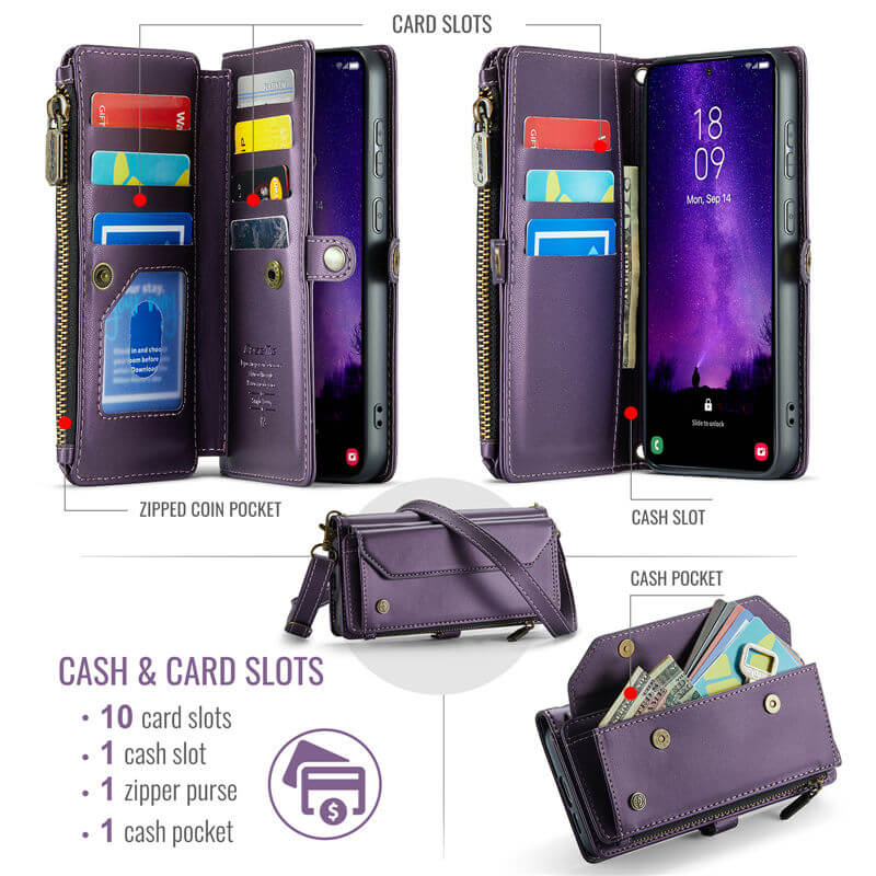 CaseMe Samsung Galaxy S24 FE Wallet RFID Blocking Case