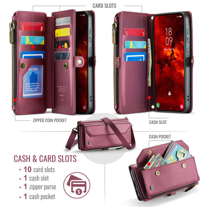 CaseMe Samsung Galaxy S24 FE Wallet RFID Blocking Case