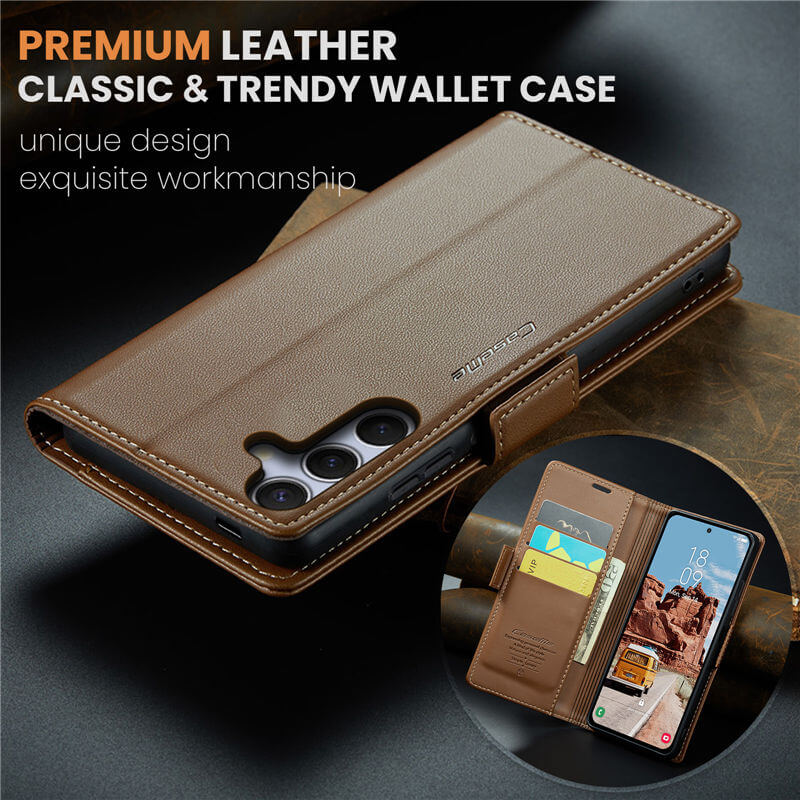 CaseMe Samsung Galaxy S25 Wallet RFID Blocking Case