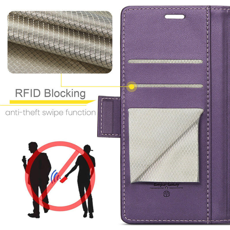 CaseMe Samsung Galaxy S25 Wallet RFID Blocking Case