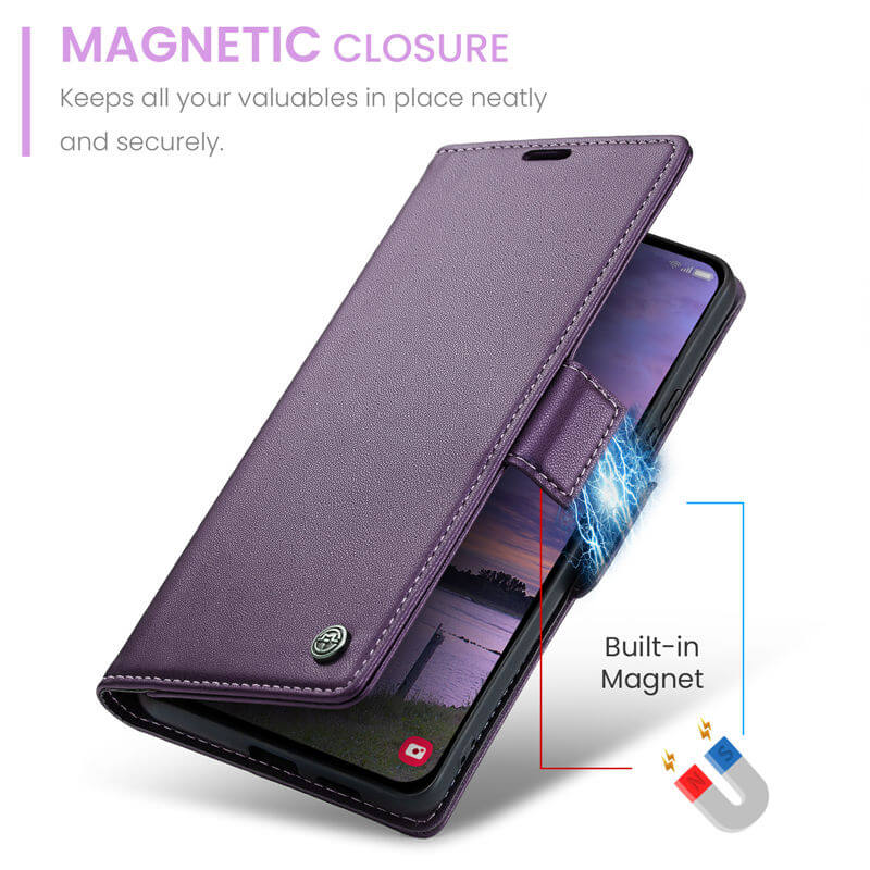 CaseMe Samsung Galaxy S25 Wallet RFID Blocking Case