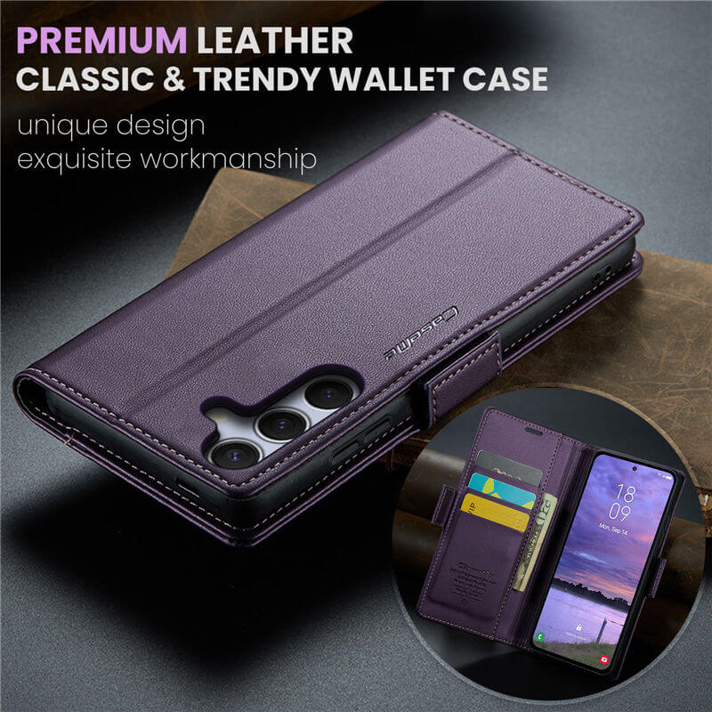 CaseMe Samsung Galaxy S25 Wallet RFID Blocking Case