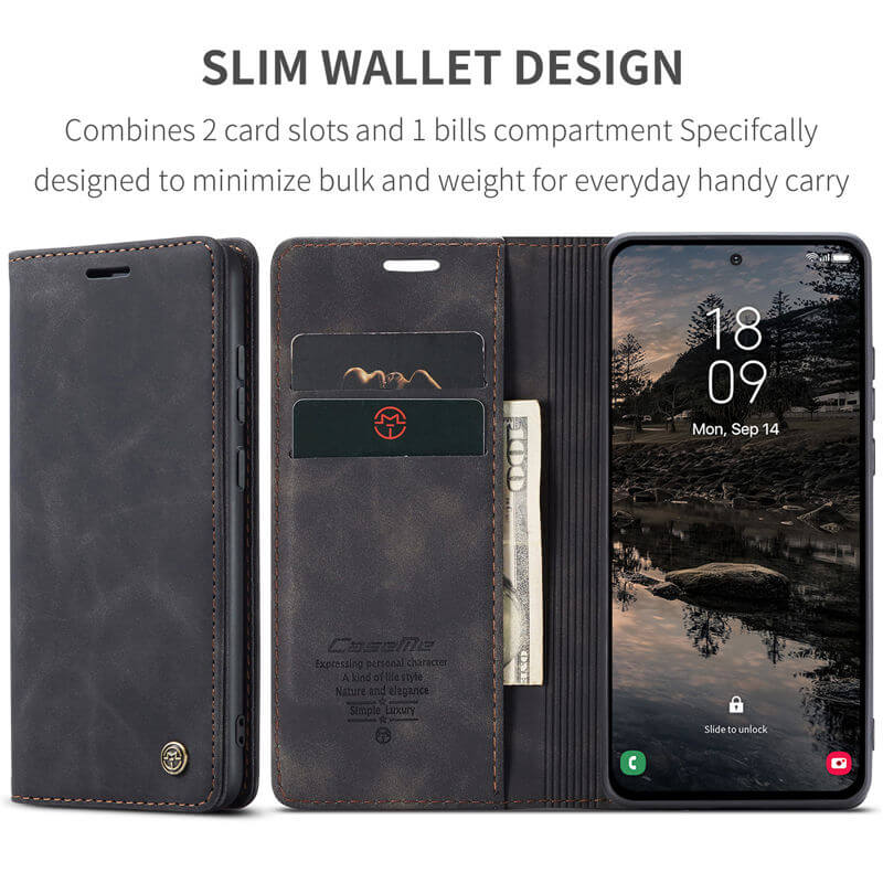 CaseMe Samsung Galaxy S25 Wallet Suede Leather Case