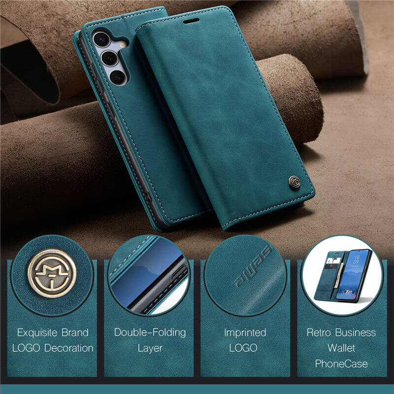 CaseMe Samsung Galaxy S25 Plus Wallet Suede Leather Case