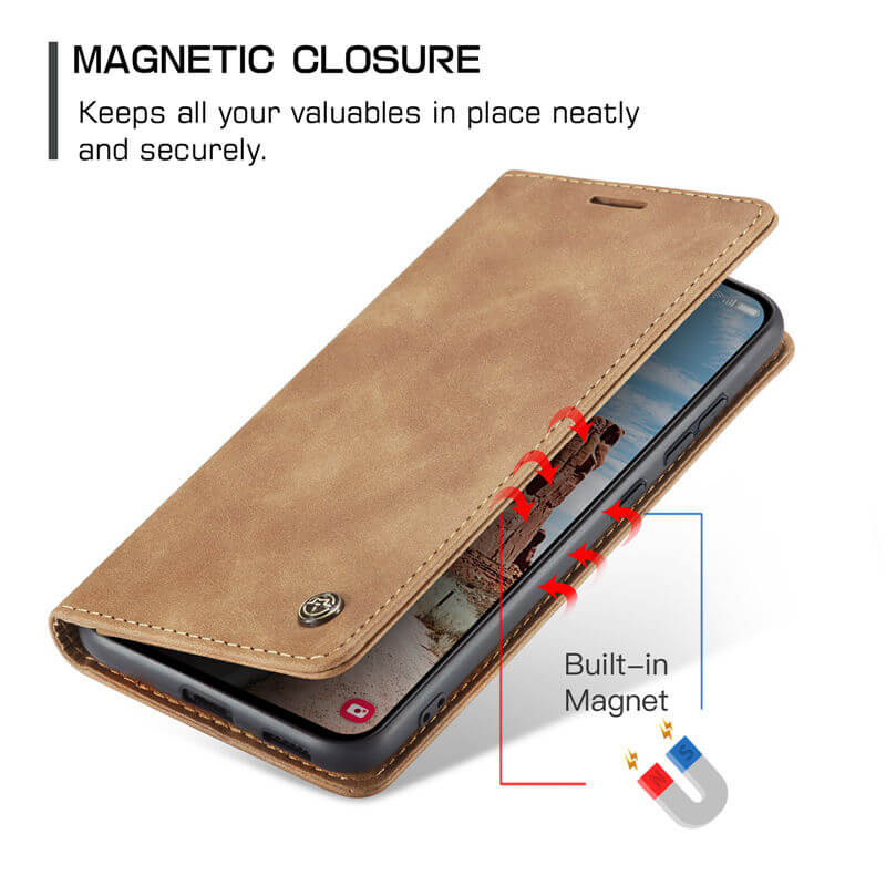 CaseMe Samsung Galaxy S25 Wallet Suede Leather Case