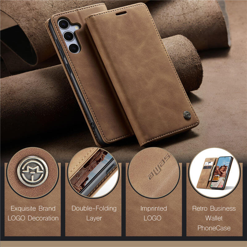 CaseMe Samsung Galaxy S25 Wallet Suede Leather Case