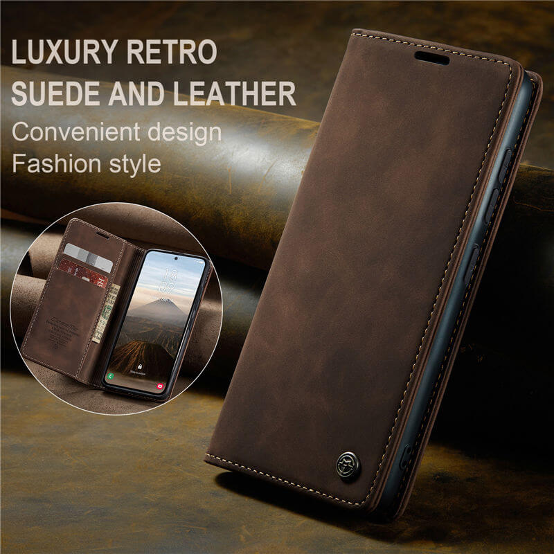 CaseMe Samsung Galaxy S25 Plus Wallet Suede Leather Case