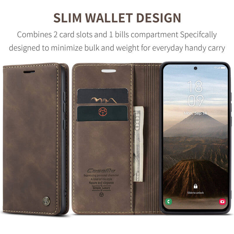 CaseMe Samsung Galaxy S25 Plus Wallet Suede Leather Case