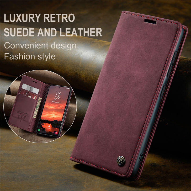 CaseMe Samsung Galaxy S25 Plus Wallet Suede Leather Case