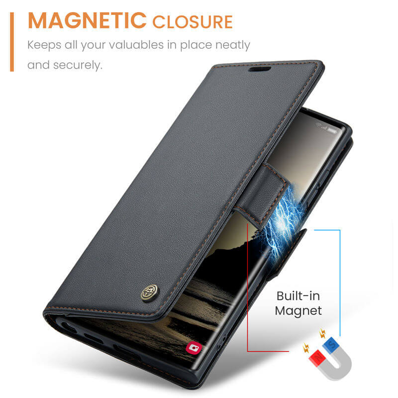 CaseMe Samsung Galaxy S25 Ultra Wallet RFID Blocking Case