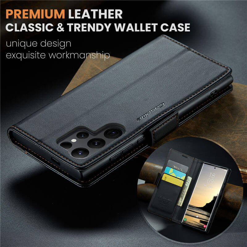 CaseMe Samsung Galaxy S25 Ultra Wallet RFID Blocking Case