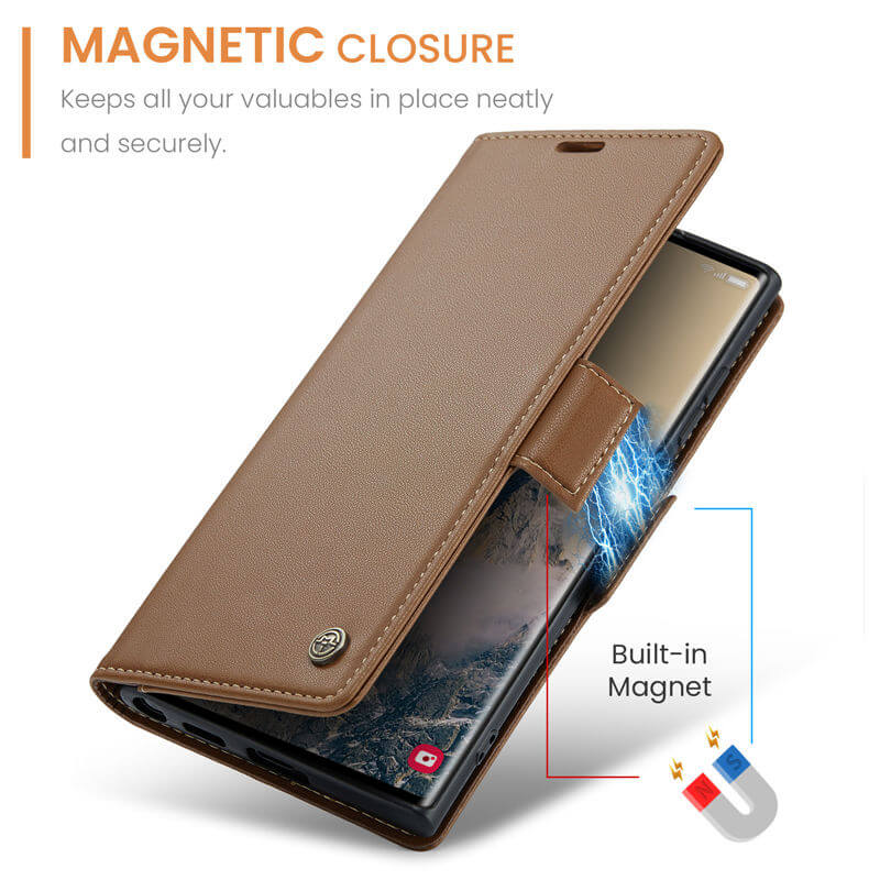 CaseMe Samsung Galaxy S25 Ultra Wallet RFID Blocking Case