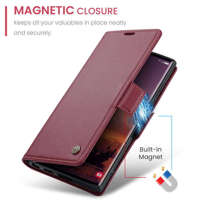 CaseMe Samsung Galaxy S25 Ultra Wallet RFID Blocking Case