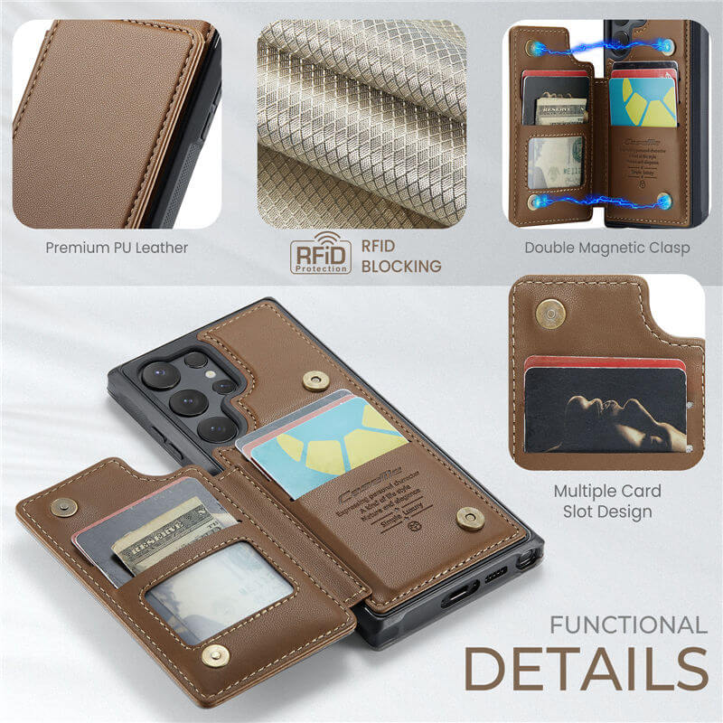 CaseMe Samsung Galaxy S25 Ultra RFID Blocking Card Holder Case