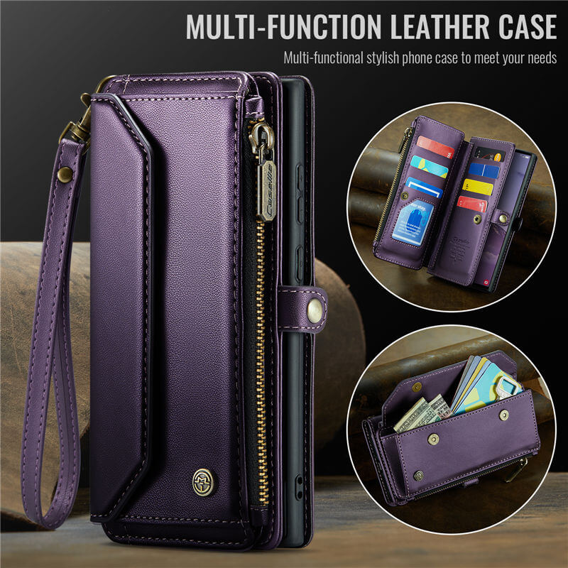 CaseMe Samsung Galaxy S25 Ultra Wallet RFID Blocking Crossbody Phone Case