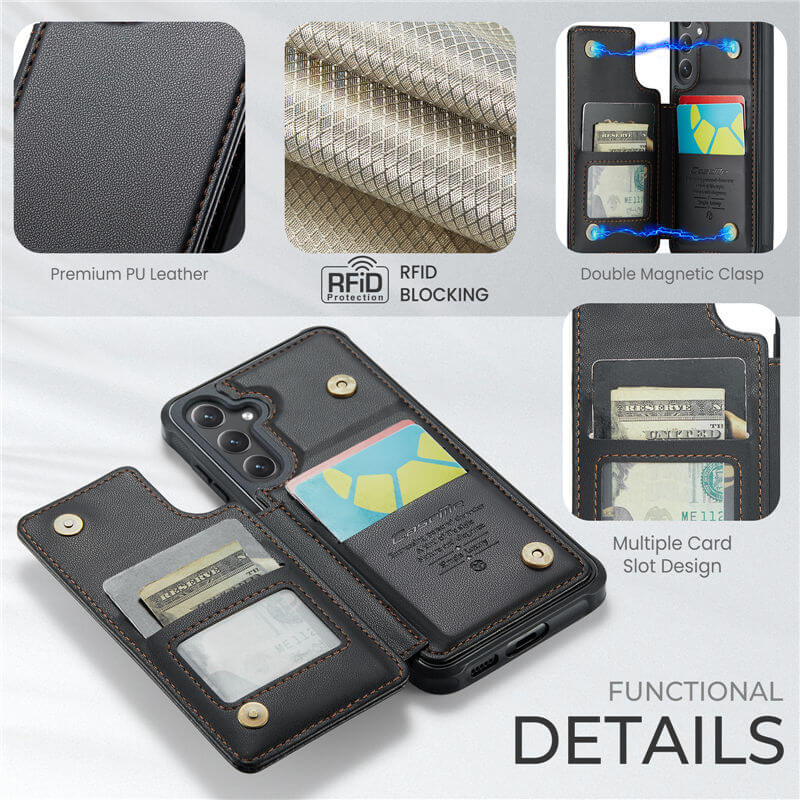 CaseMe Samsung Galaxy S25 RFID Blocking Card Holder Case