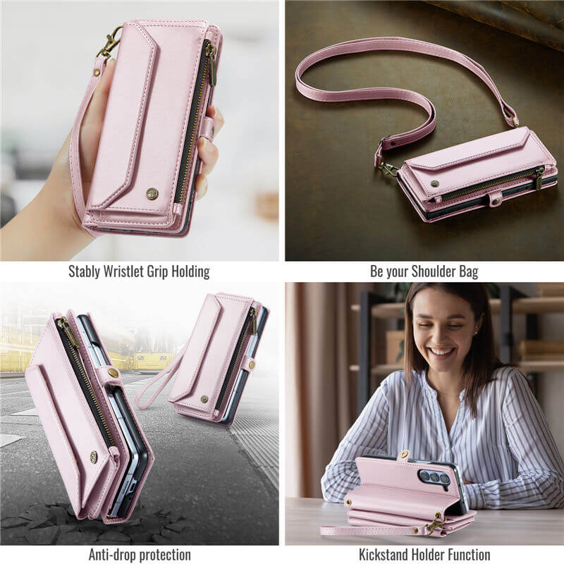 CaseMe Samsung Galaxy Z Fold5 Wallet RFID Blocking Crossbody Phone Case