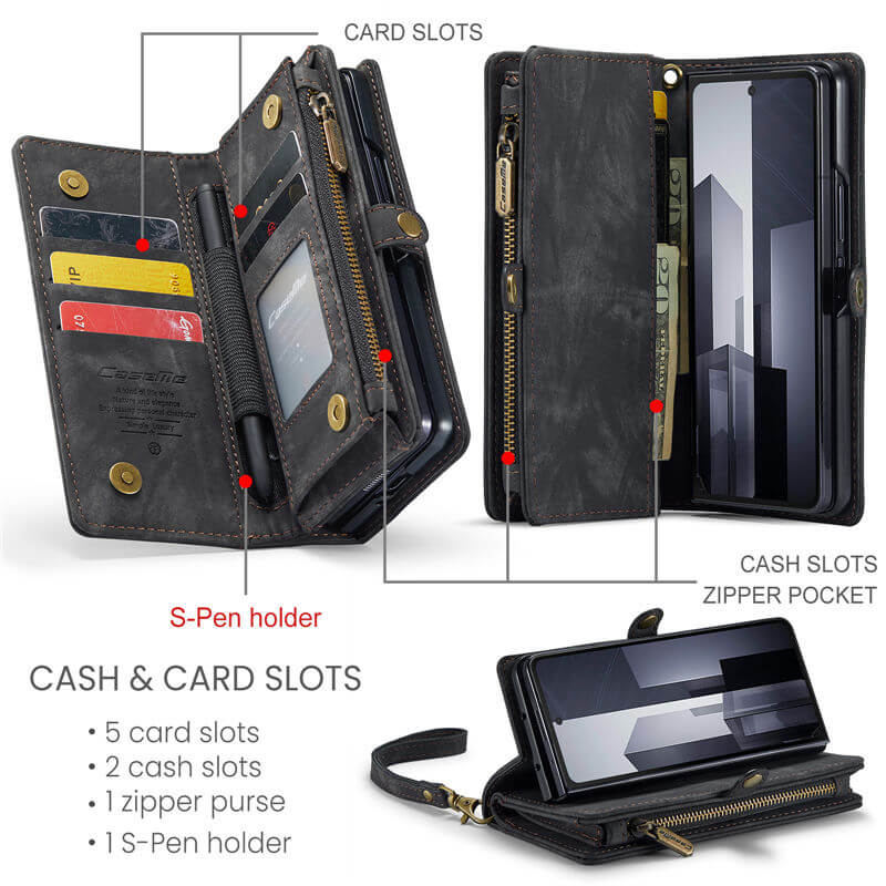 CaseMe Samsung Galaxy Z Fold6 Wallet Case with Wrist Strap