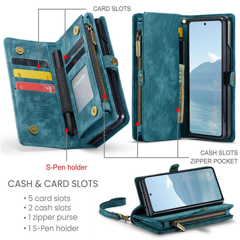 CaseMe Samsung Galaxy Z Fold6 Wallet Case with Wrist Strap