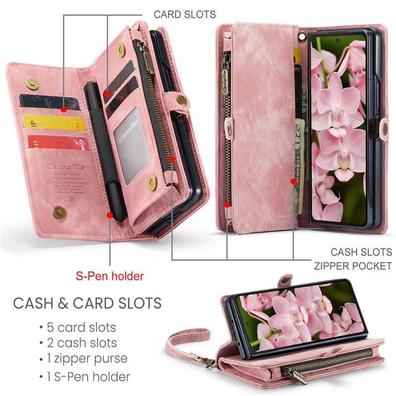 CaseMe Samsung Galaxy Z Fold6 Wallet Case with Wrist Strap