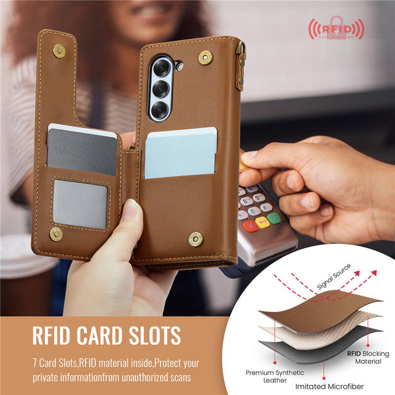 CaseMe Samsung Galaxy Z Fold6 Wallet RFID Blocking Kickstand Case