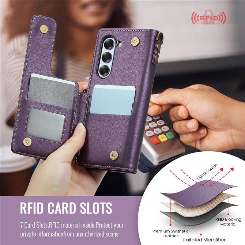 CaseMe Samsung Galaxy Z Fold6 Wallet RFID Blocking Kickstand Case