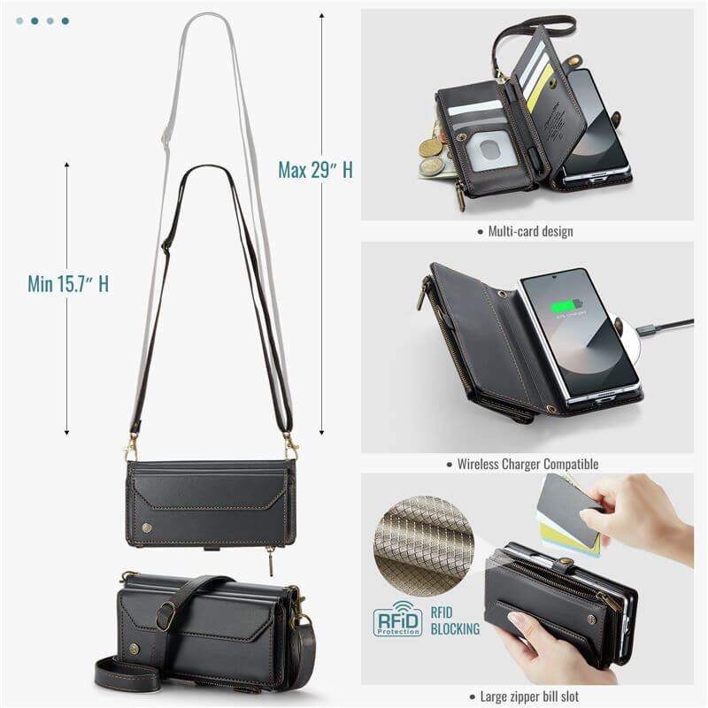 CaseMe Samsung Galaxy Z Fold6 Wallet RFID Blocking Crossbody Case