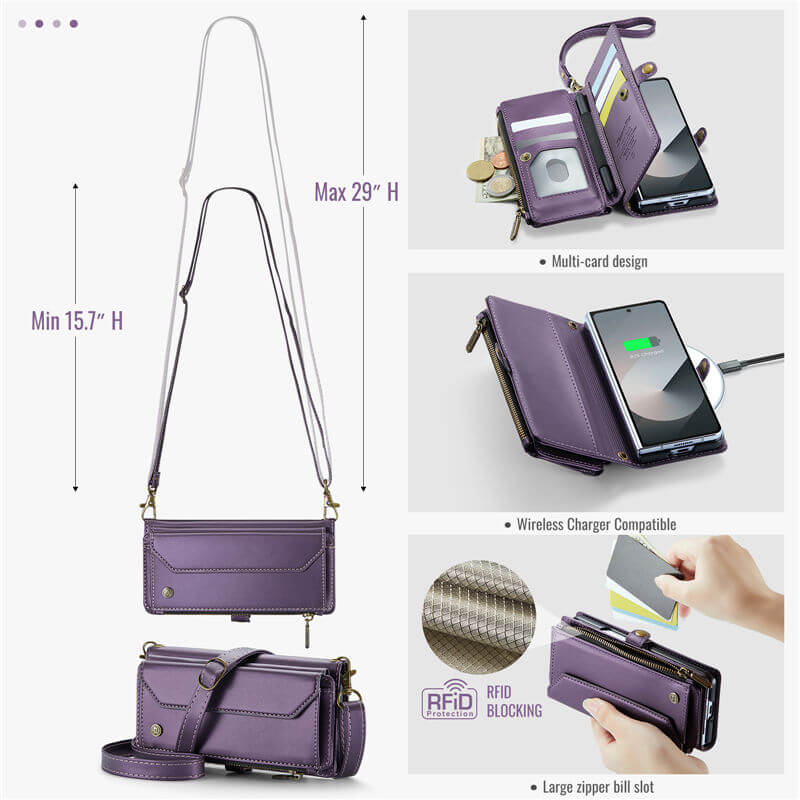 CaseMe Samsung Galaxy Z Fold6 Wallet RFID Blocking Crossbody Case