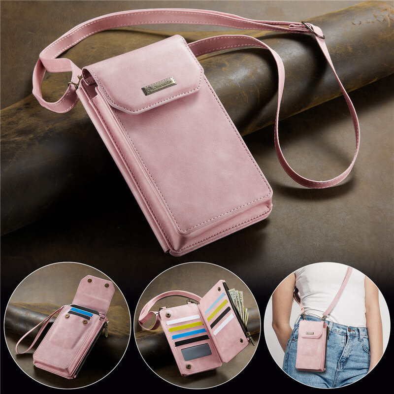 CaseMe Crossbody Purse for Women with RFID Protection Pink