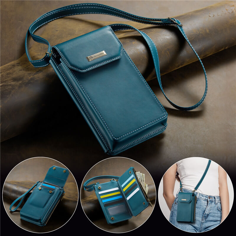 CaseMe Crossbody Purse for Women with RFID Protection Blue