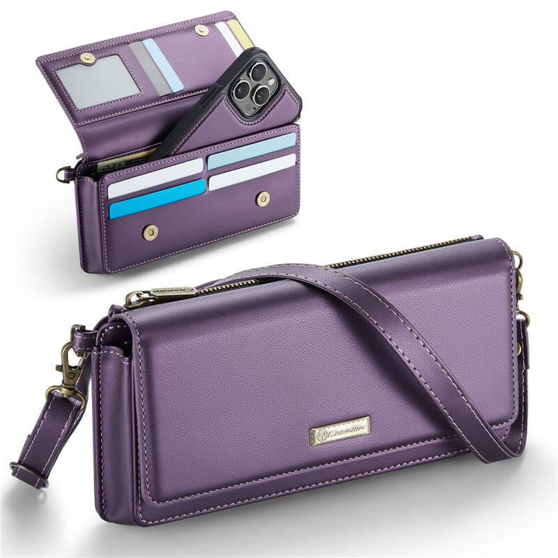 CaseMe RFID Blocking Universal Wallet Crossbody Bag Purple