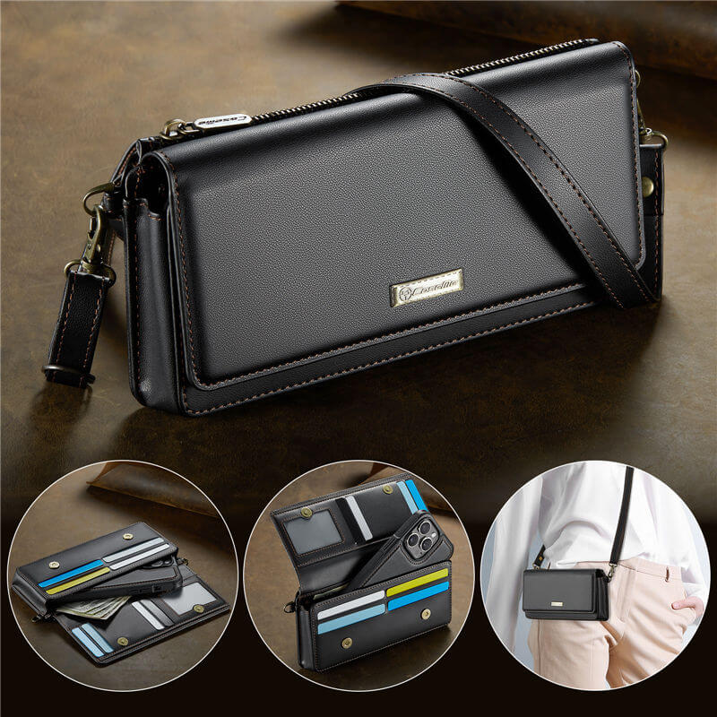 CaseMe RFID Blocking Universal Wallet Crossbody Bag Black