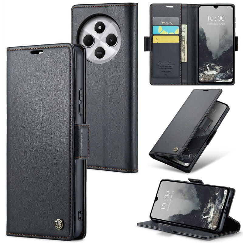 CaseMe Xiaomi 14C Wallet RFID Blocking Magnetic Buckle Case Black