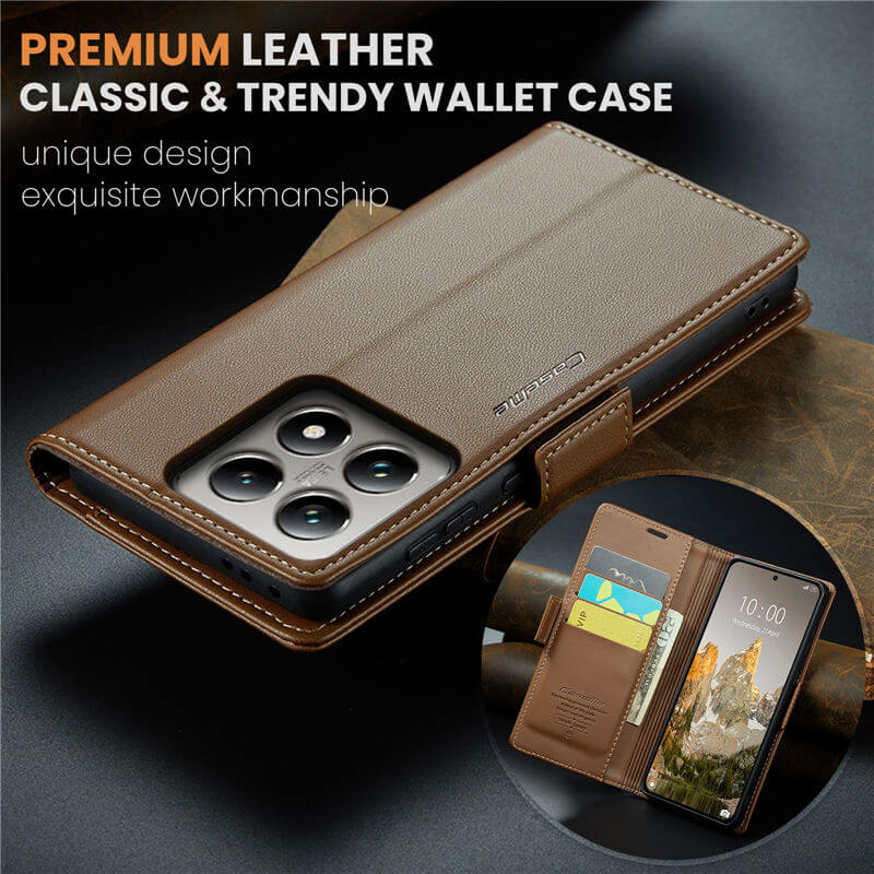 CaseMe Xiaomi 14T Pro Wallet RFID Blocking Case