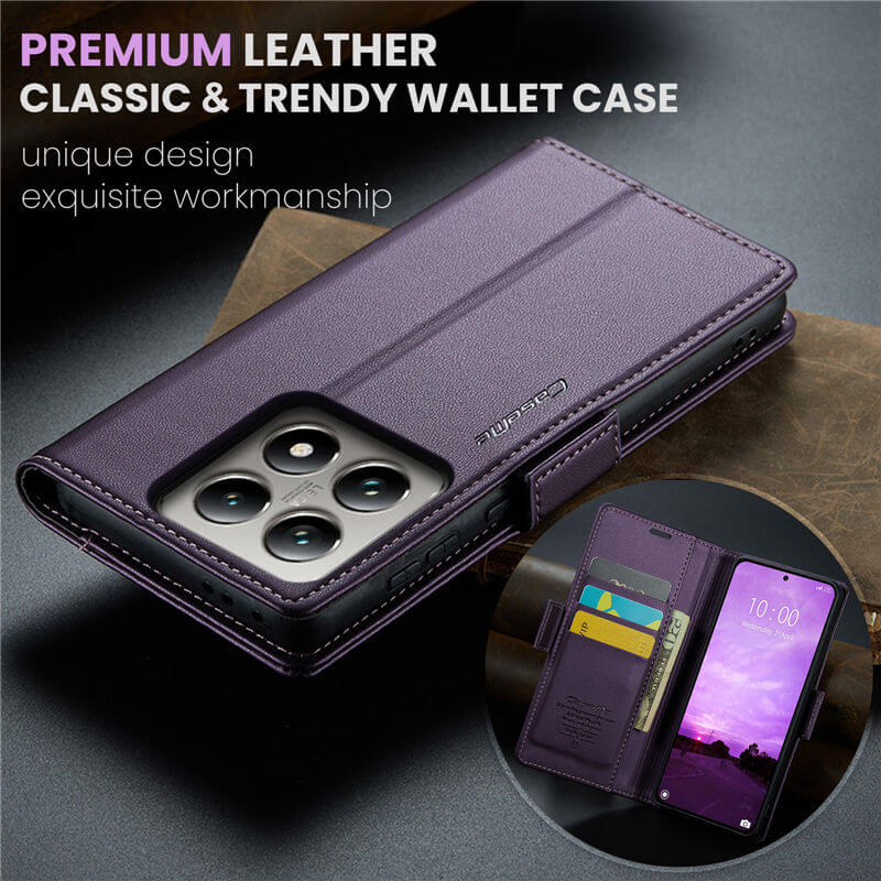 CaseMe Xiaomi 14T Pro Wallet RFID Blocking Case