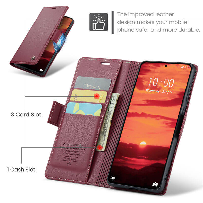 CaseMe Xiaomi 14T Pro Wallet RFID Blocking Case