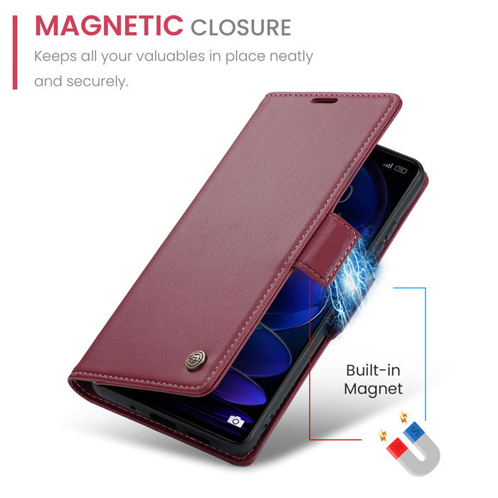 CaseMe Xiaomi POCO X5 Pro 5G Wallet RFID Blocking Magnetic Buckle Case