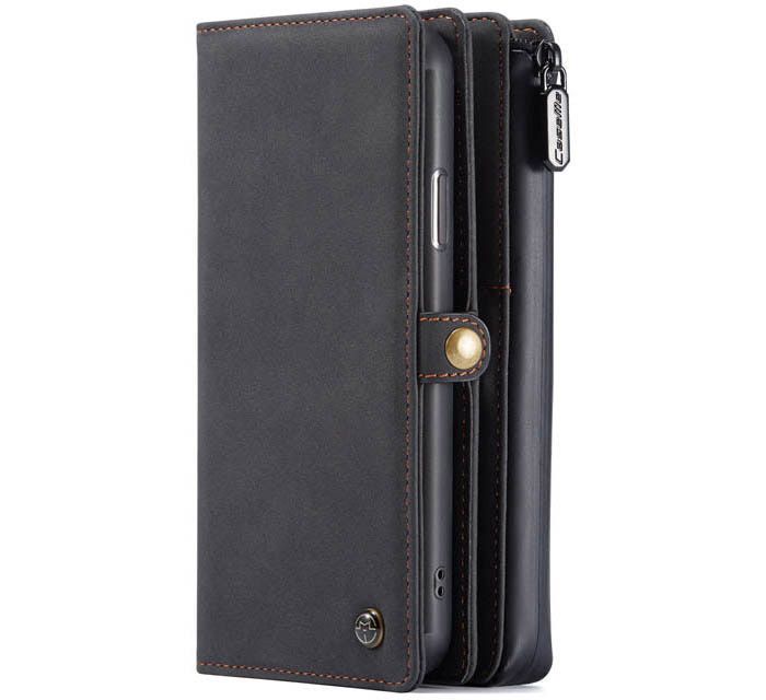 CaseMe iPhone 11 Vintage Multi-Functional Zipper Wallet Magnetic Detachable 2 in 1 Folio Case