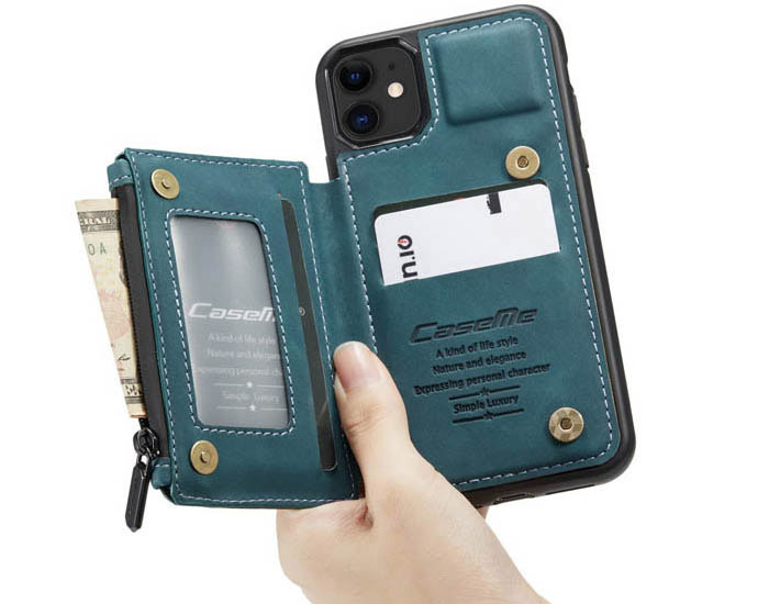 CaseMe iPhone 11 Zipper Pocket Card Slots Case