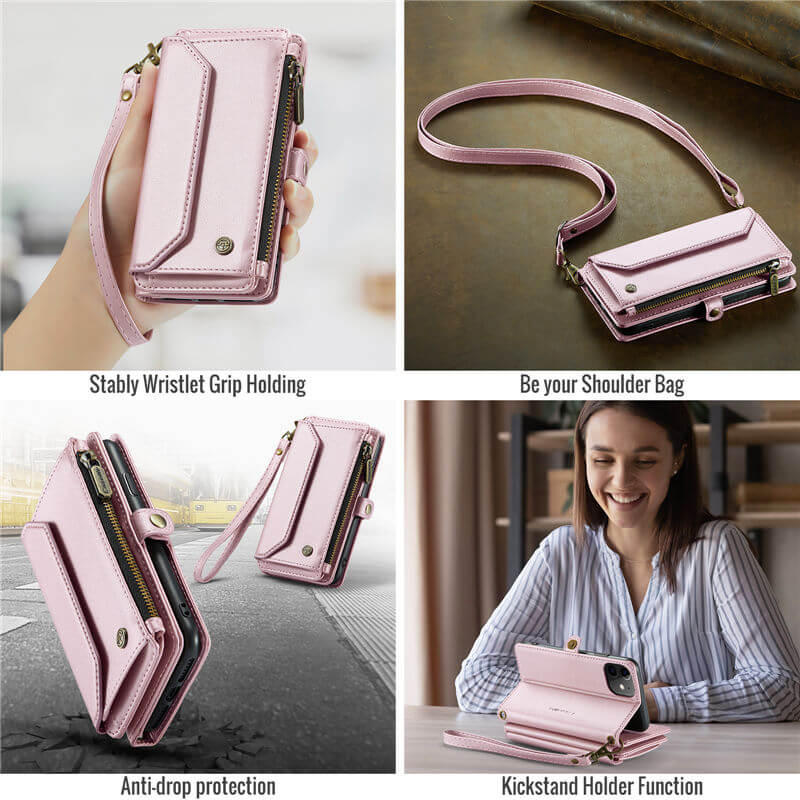 CaseMe iPhone 11 Wallet RFID Blocking Crossbody Phone Case