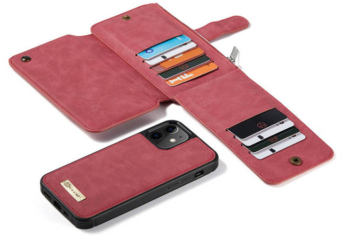 CaseMe iPhone 12 Max Zipper Wallet Magnetic Detachable 2 in 1 Folio Flip Case