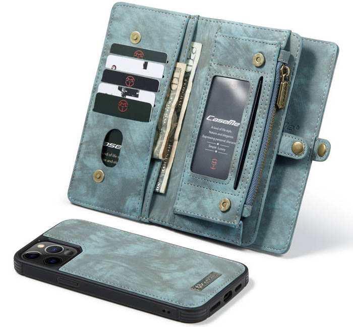 CaseMe iPhone 12 Pro Max Wallet Magnetic Detachable Case Blue