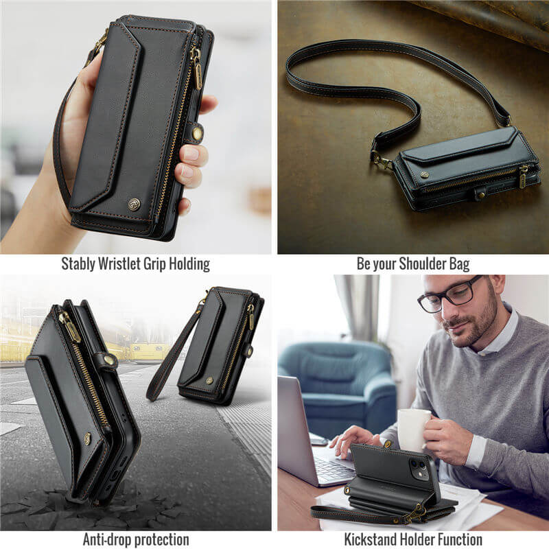 CaseMe iPhone 12 Mini Wallet RFID Blocking Crossbody Phone Case