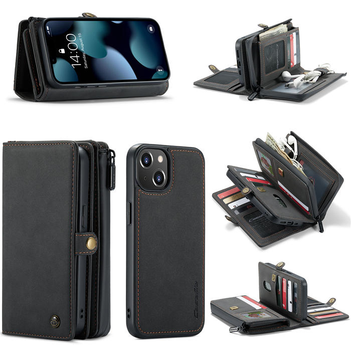 CaseMe iPhone 13 Mini Multi-Functional Wallet Case Black